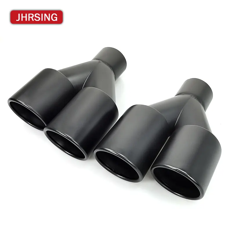 Universal Car modify  matte  Muffler Tip Y Shape double Exit Exhaust Pipe Nozzle Decoration black two-tier Stainless tail pipe