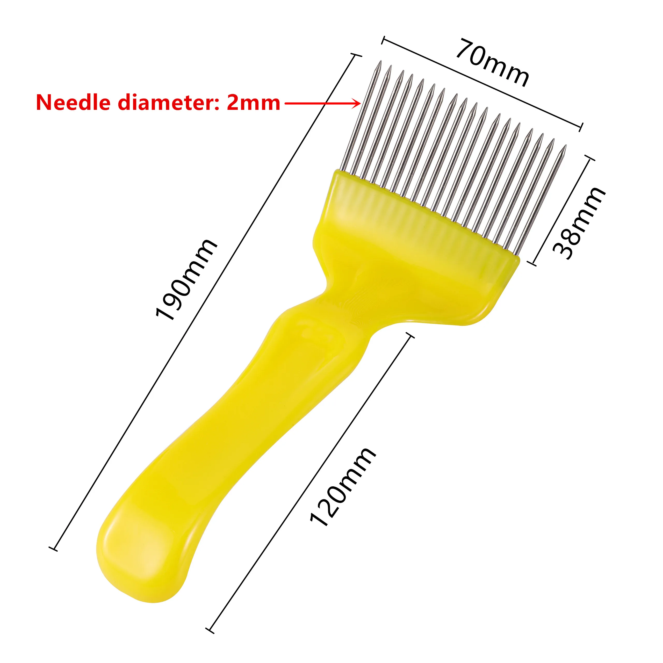 Stainless Steel 18 Pin Tines Comb Bee Honey Fork Straight Needles Uncapping Fork Honeycomb Rake Honey Scraping Sparse Shovel