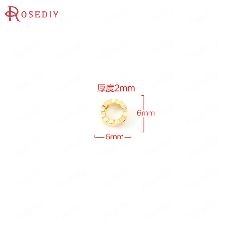 (F185)20 pieces 6mm High Quality Gold Color Brass Round Circle Connect Charms Pendants Diy Jewelry Findings Accessories