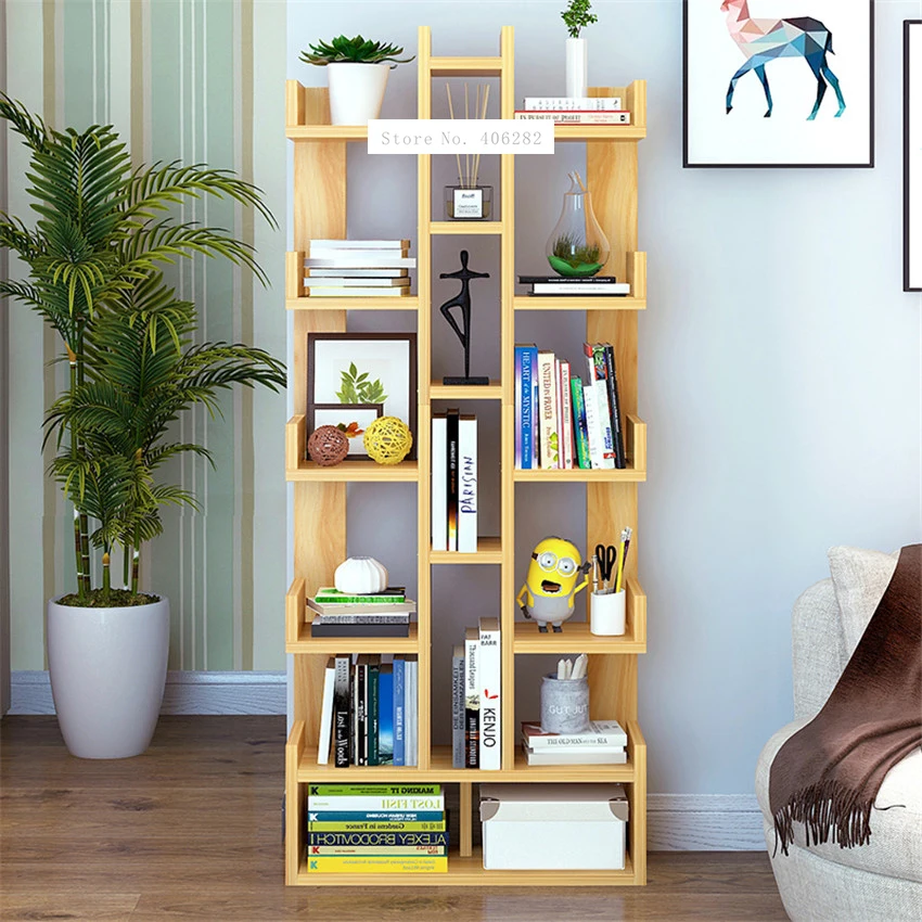 SG271546 Land Creative Bookcase Simple Modern Students Bedroom Simple Bookshelf Economy Display Cabinet Living Room Storage Rack