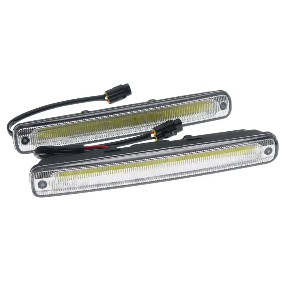 Eonstime 18cm 12V/24V 2Pcs COB LED Car Styling DRL Daytime Running Light Head Lamp White Fog Lamps 8W Turn off lights