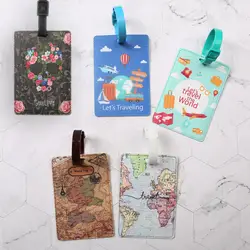 Luggage Case Name Tag ID Labels Travel Bag Suitcase Identification Label Holder Baggage Boarding Summer Bag Tag World Map Design