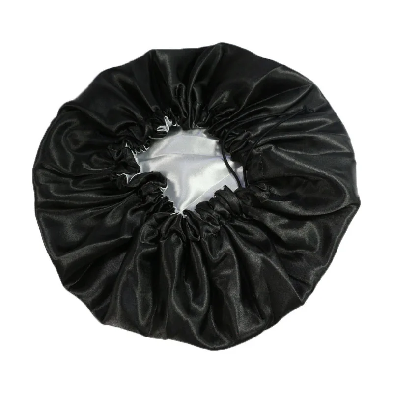 Extra Big Satin Bonnet Double Layer Satin Lined Adjustable Drawstring Silk Sleeping Cap Hair Protection Cap Bonnet For Women