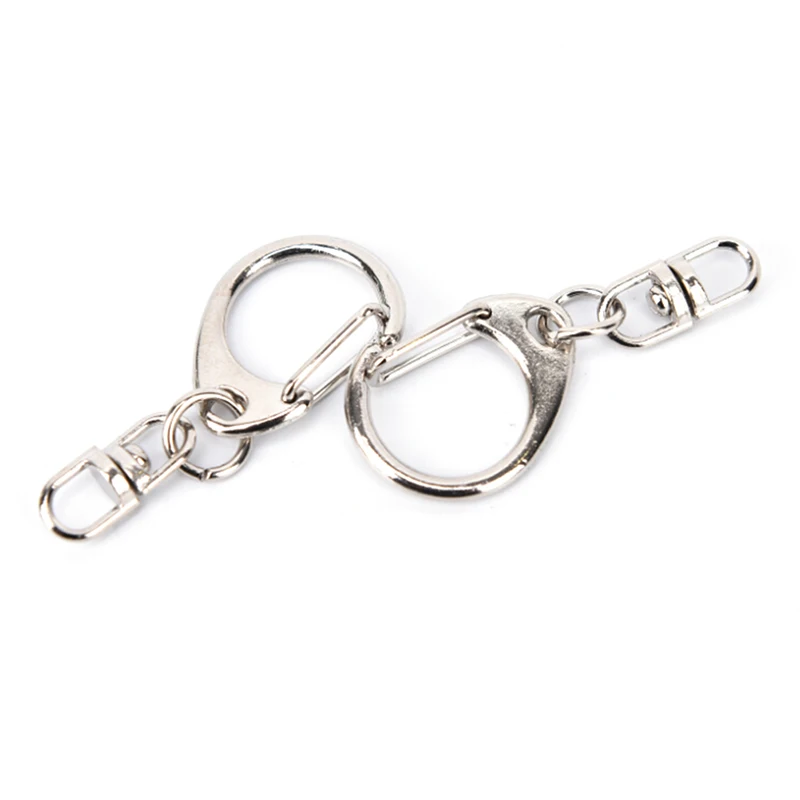 10pcs DIY Polished Keyring Alloy Swivel Lobster Clasps Clips Keychain Hooks Keychain Split Ring Findings For DIY Keychain Making