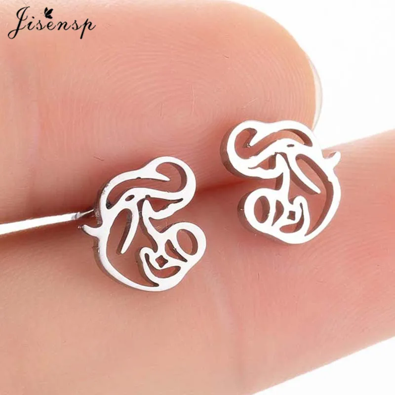 Women's Tiny Music Note Stainless Steel Stud Earrings