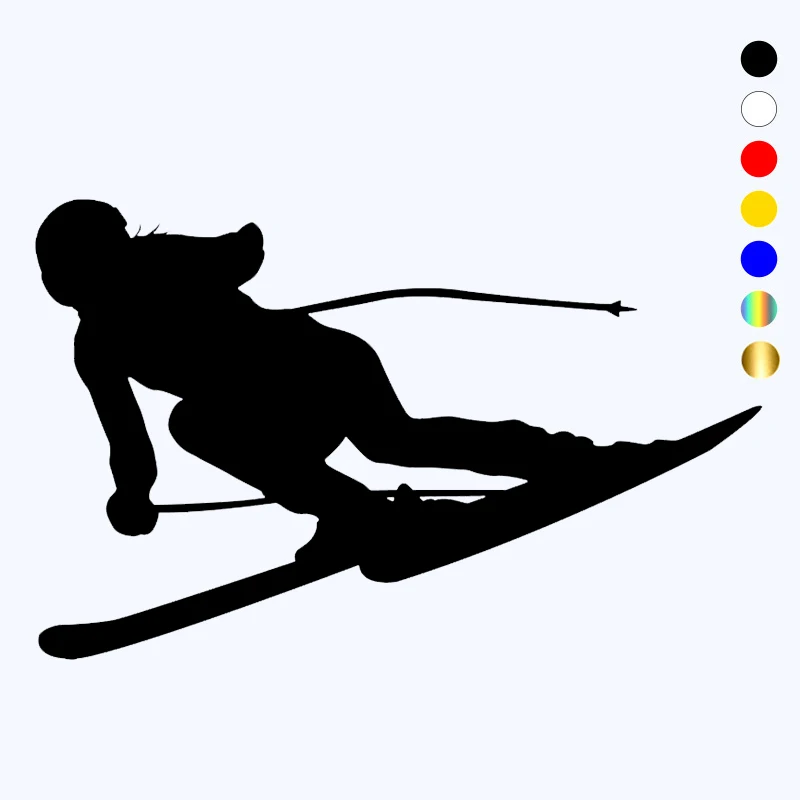 

CK2237# 12*19cm Skier-4 funny car sticker vinyl decal white/black car auto stickers for car bumper window car decorations