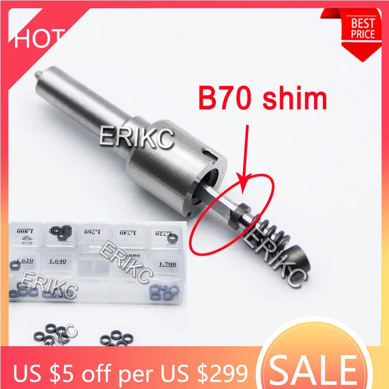 

ERIKC B70 Gaskets Size 1.62-1.80mm Piezo Injector Nozzle Adjust Shims 50pcs Diesel Repair Washer Parts for Bosch Pizeo Injection