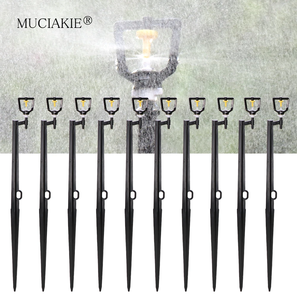 

MUCIAKIE 30L/H Garden Misting Nozzle Sprinklers on 20-50cm Stakes Plant Flowers Irrigation Watering Cooling Spay with 1/4'' Barb