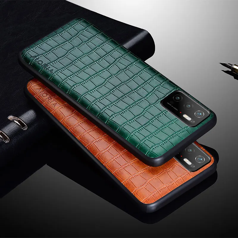 Luxury Crocodile Leather Case For Poco M3 Pro 5G Premium Slim Fit TPU/PU Protective Back Cover for xiaomi poco m3 pro phone case