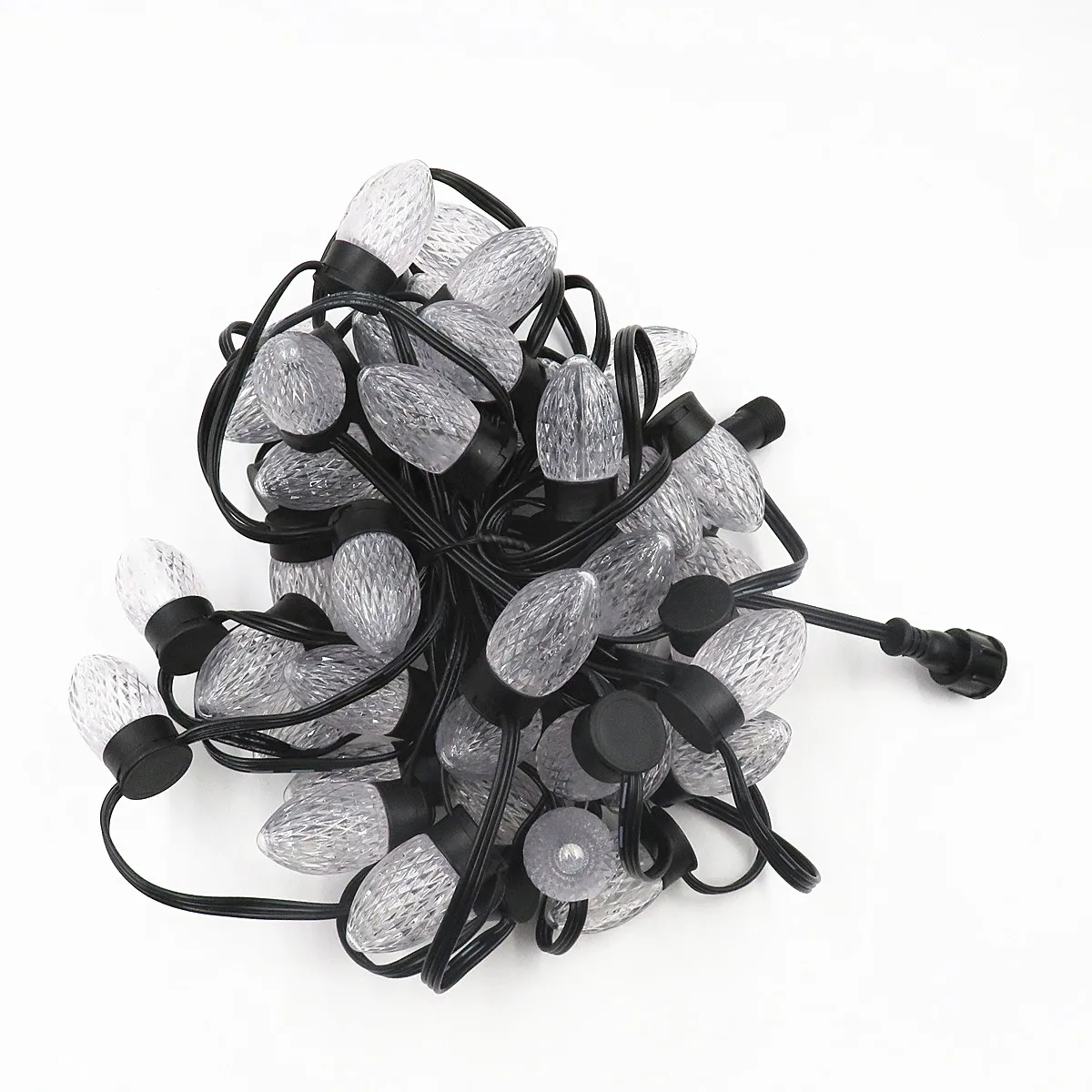 Pixabulb-Guirxiété lumineuse LED C9/S24, avec base plate, 12V DC, WS2811, éclairage pour sapin de Noël