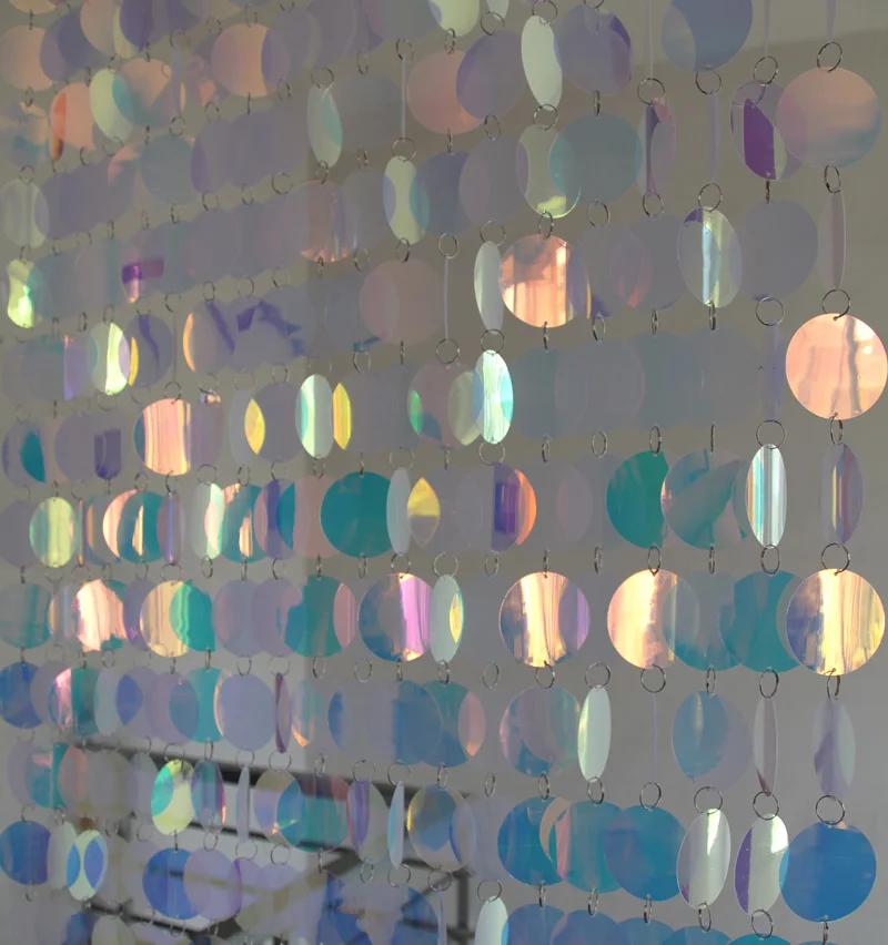 30m PVC sequins Wedding supplies festive party decoration curtain interior decoration curtains, silver glitter sequins