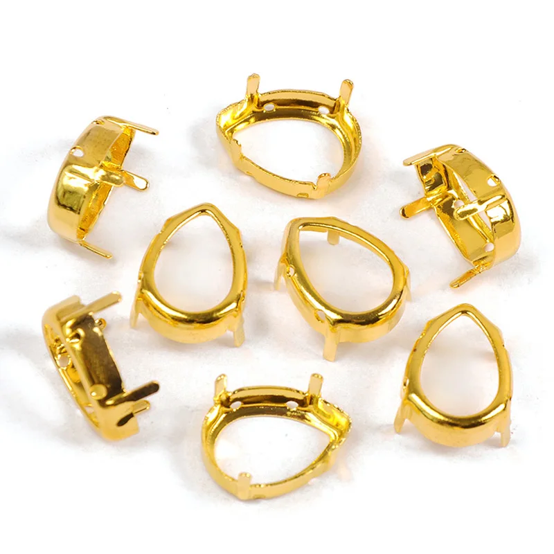 YANRUO 4320 Drop AAAAA Glas-Strasssteine mit Metallfassung, Applikationen für Kleidung zum Aufnähen, Kristall-Hochzeitskleid – Detail 30