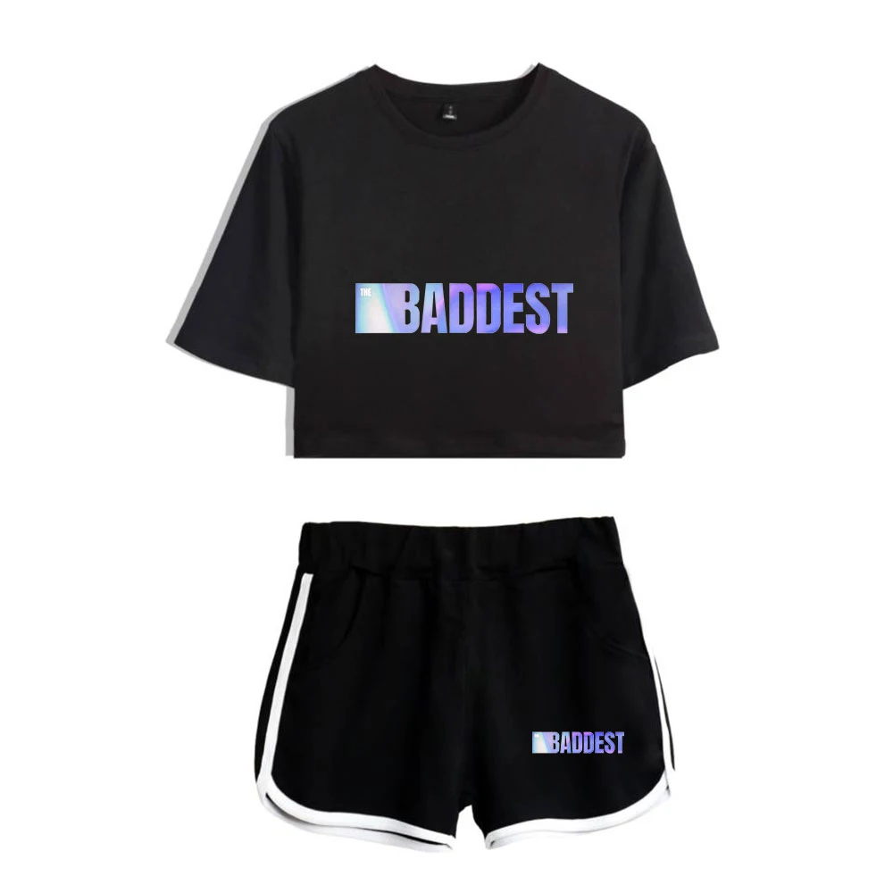 Conjunto de dos piezas del juego Kda The badest para mujer, pantalones cortos y camiseta de manga corta, Sexy, informal, Harajuku, verano, 2020