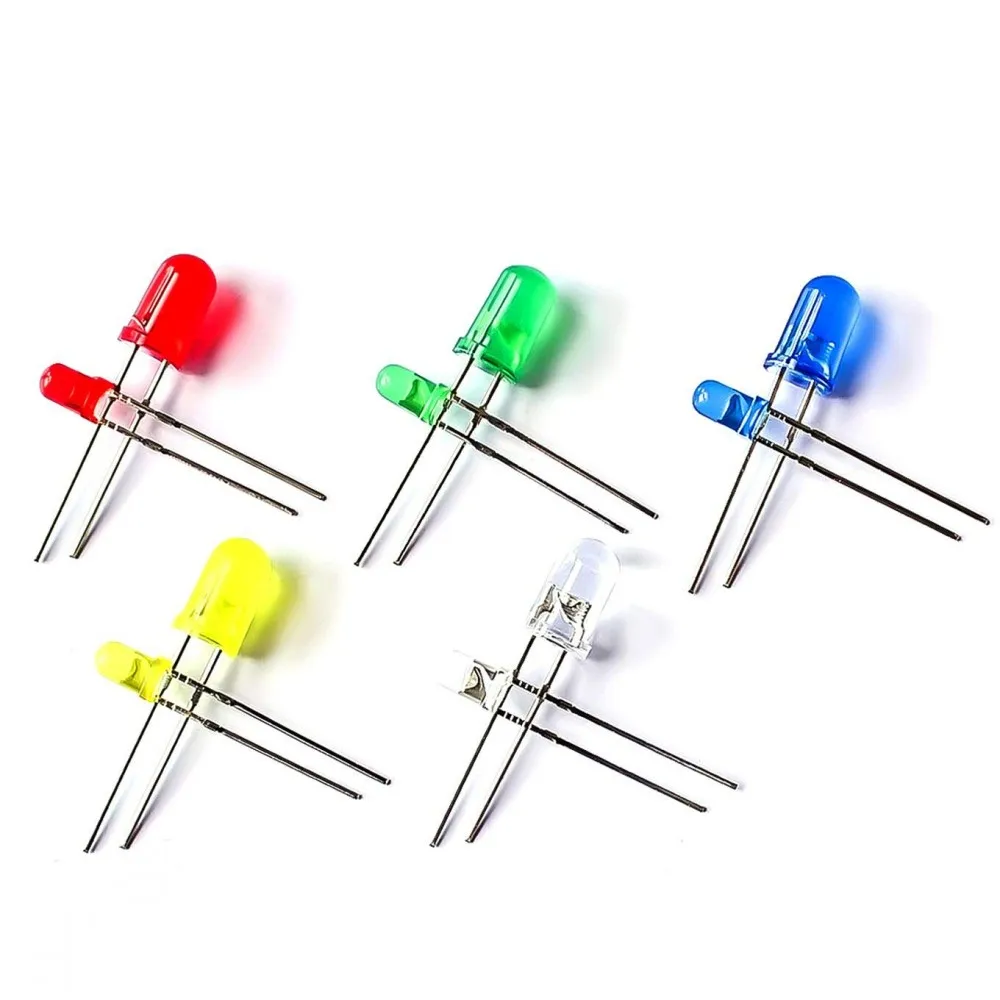 

1000 PCS Light Emitting Diodes 5 Colors Electronic Components 3mm/5mm Assorted Color DIY F3 F5 LED Light Emitting Diodes