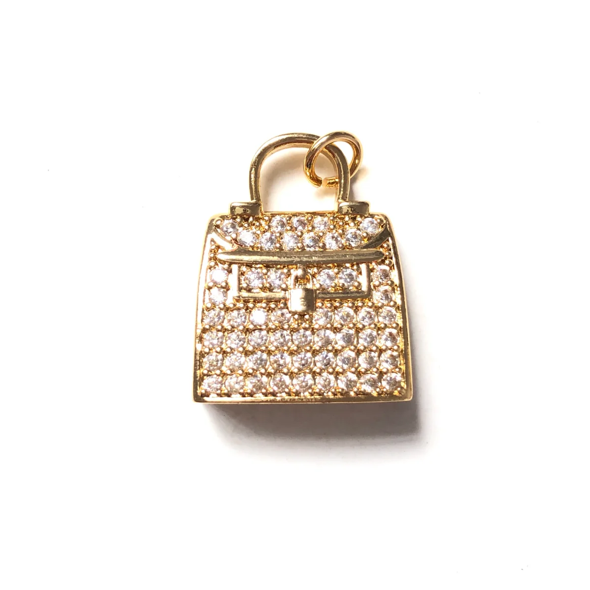 5pcs Fashion Purse Bag Charms for Women Bracelet Girl Necklaces Making Trendy Pendants Clear Crystal Jewelry Accessory Wholesale