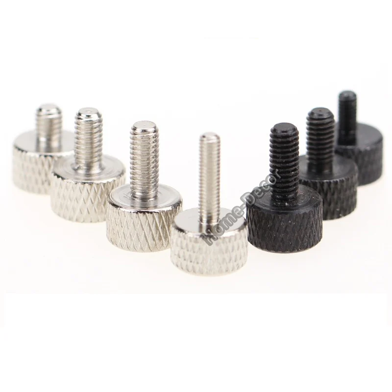 10Pcs M3 M4 Circular Rolling Flower Small Head Hand Screw Knurled Thumb Screw Thread Adjustment Tightening Bolt 6 mm Thickness