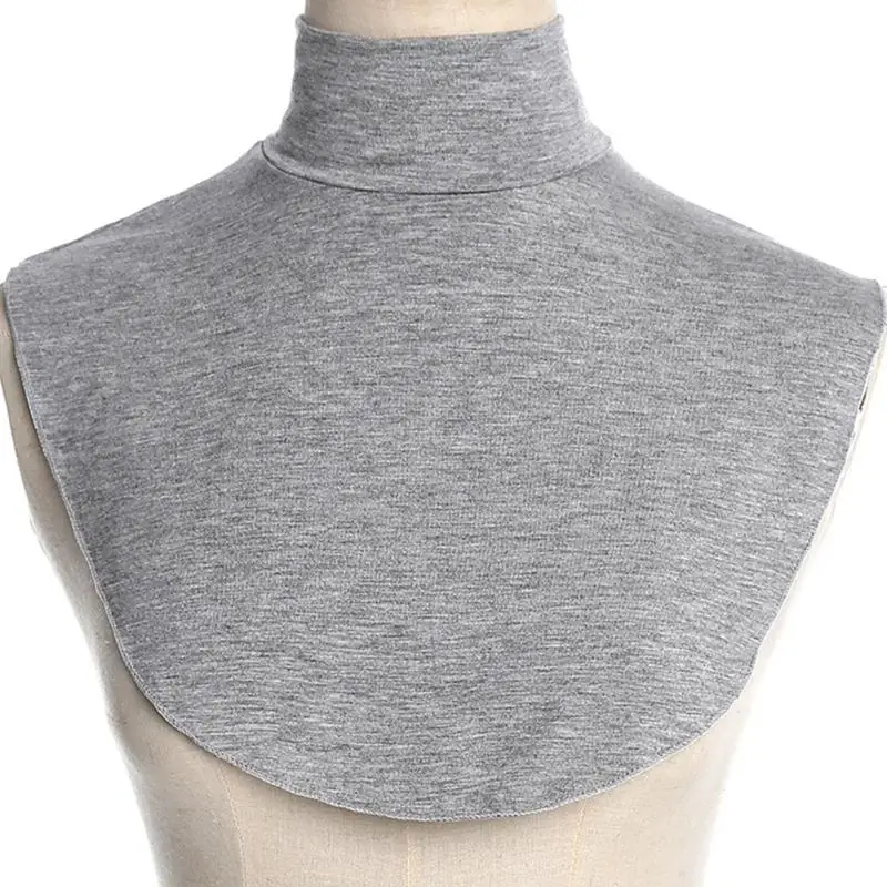 Cuello de tortuga falso para mujer, extensiones de Hijab islámico de Color sólido, blusa de media parte superior, calentador de cuello Hijab desmontable