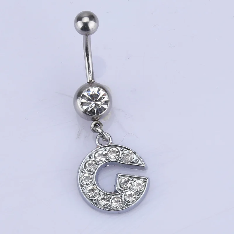 1/2PCS Letter Belly Button Rings Navel Piercing Nombril Ear Piercings Navel Earring Belly Piercings Body Jewelry Pircings