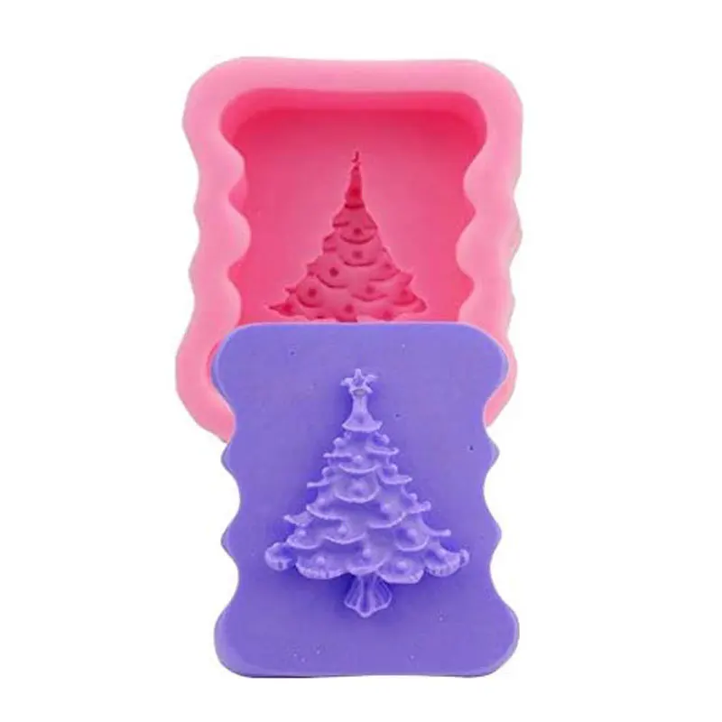 1Pcs Rectangle Christmas Tree Shape Craft Art Silicone Soap Mold Silicone Mold for Soap Making