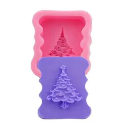 1Pcs Rectangle Christmas Tree Shape Craft Art Silicone Soap Mold Silicone Mold for Soap Making