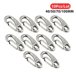 10Pcs Forma di Uovo A Molla A Scatto Ganci Marine In Acciaio Inox 316 di Campeggio Trekking Multifunzionale Cintura Moschettone A Sgancio Rapido Gancio