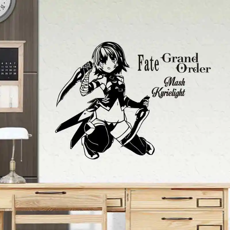 Mash Kyrielight Wall Decal FGO Shielder Vinyl Wall Stickers Decal Decor Home Decorative Decoration Anime Car Sticker