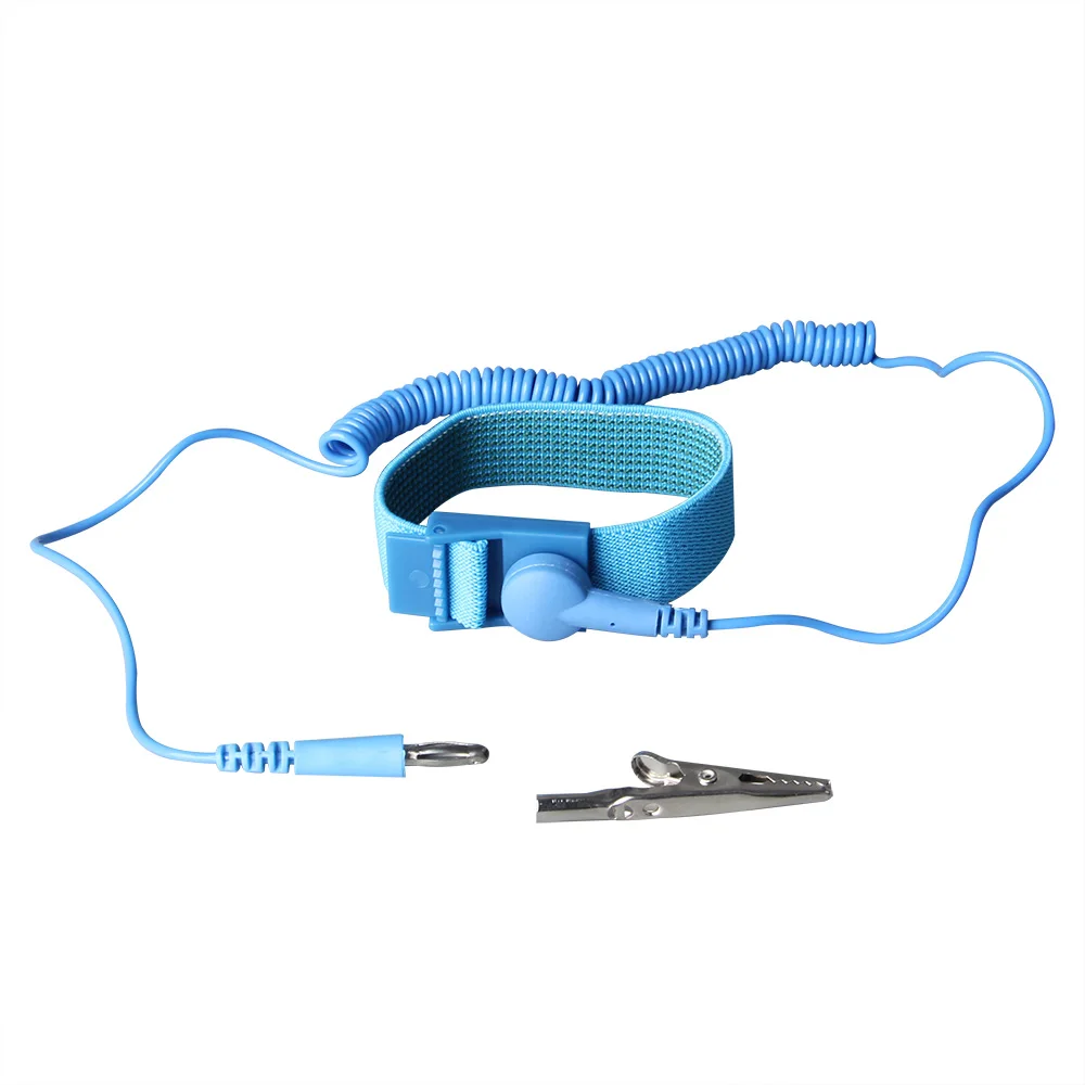 Pulsera de muñeca antiestática inalámbrica, Cable de descarga ESD ajustable con Cable de toma de tierra para herramientas de reparación electrónica