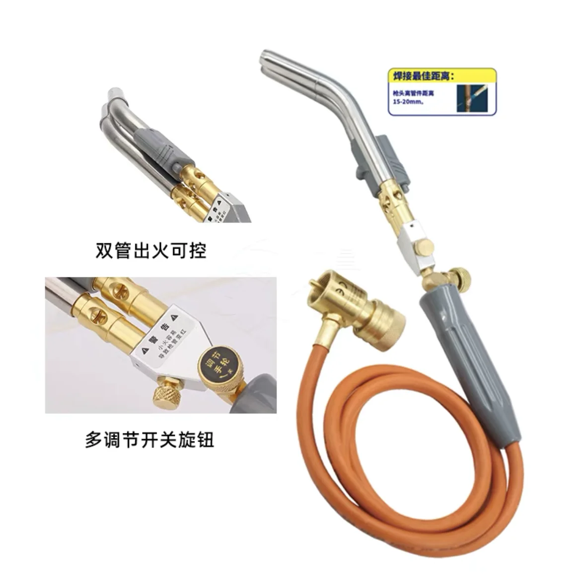 Mapp Torch Gas Welding Torch Self Ignition 1.5m(5ft) Hose Gas Brazing Burner Soldering Quenching BBQ Burner CE HVAC/R Hand Torch