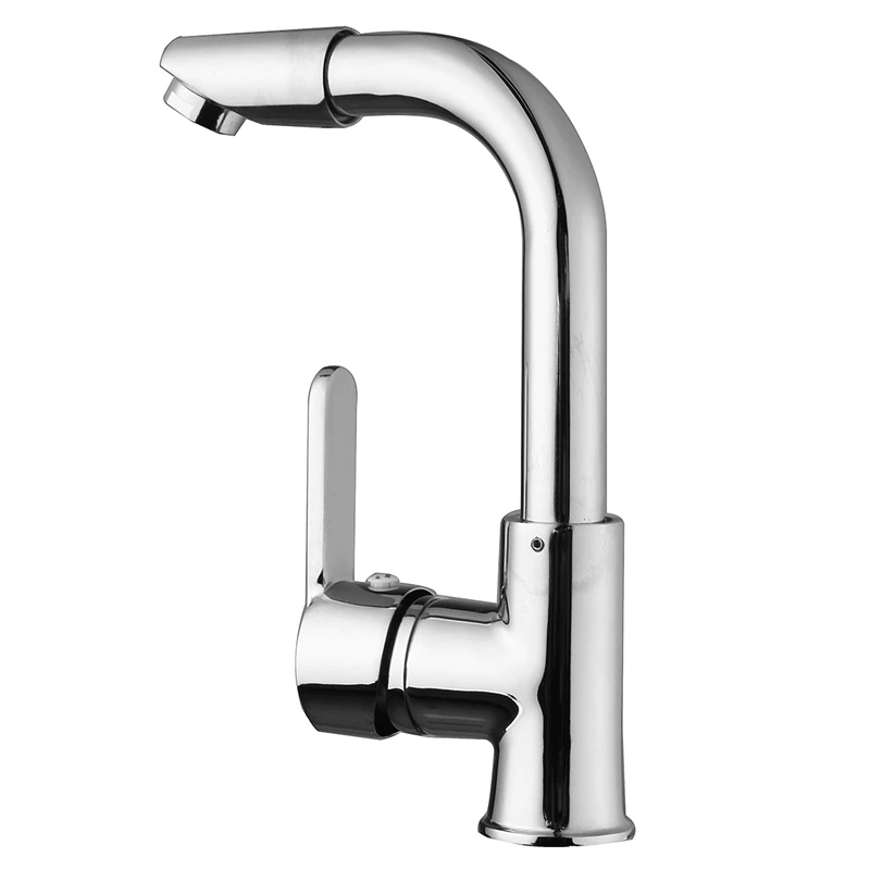 Xueqin 1 PC chrome-plated kitchen faucet single hole swivel handle kitchen and toilet washbasin