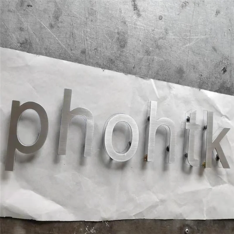 Factory Outlet 2mm thick solid brushed mirror polished stainless steel letters, laser cut metal letters for decoration