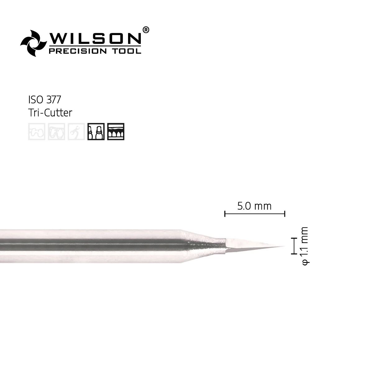 WilsonDental 5002001-ISO 468 377 011 Tungsten Carbide Tri-Cutter Burs Used For Resin