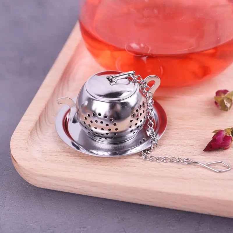 Loose Teapot Shaped Tea Leaf Infuser Teaware Tools Stainless Steel Spice Herbal Filter Infuser LX8362