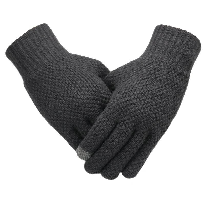 Men Knitted Gloves Touch Screen High Quality Male Thicken Warm Gloves Winter Autumn Men Mitten Men Winter Business Knitted Glove