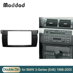 Panel de salpicadero de doble Din para BMW Serie 3 E46 1998-2005, Radio, DVD, Fascia, estéreo, Kit de Marco embellecedor