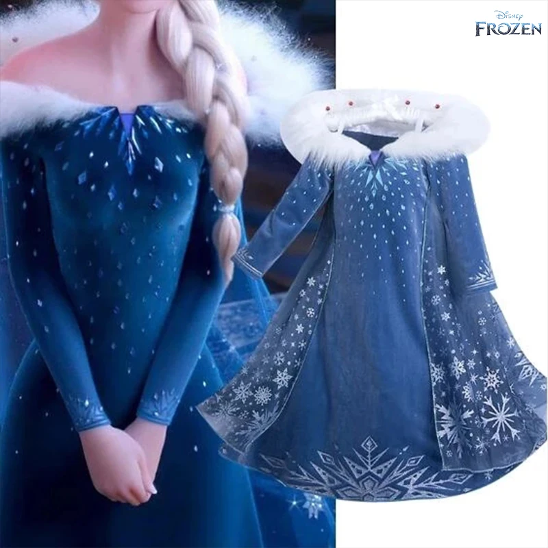 Disney Elsa Princess Dress Christmas Party Costumes Children Birthday Vestidos Robe Kids Frozen 2 Clothes Costume Girl Dress