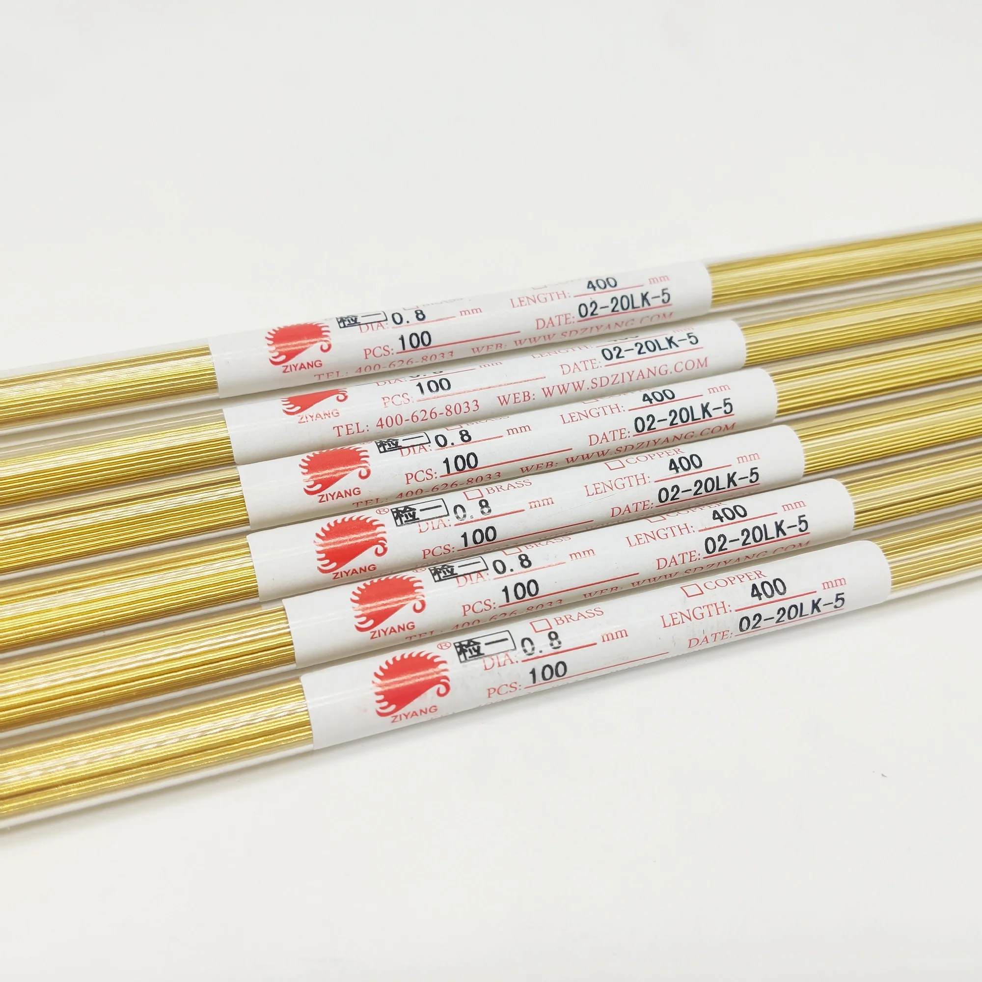 Comprimento do tubo od0.8 * 400mm do elétrodo de bronze de wedm único furo para a máquina de perfuração de edm