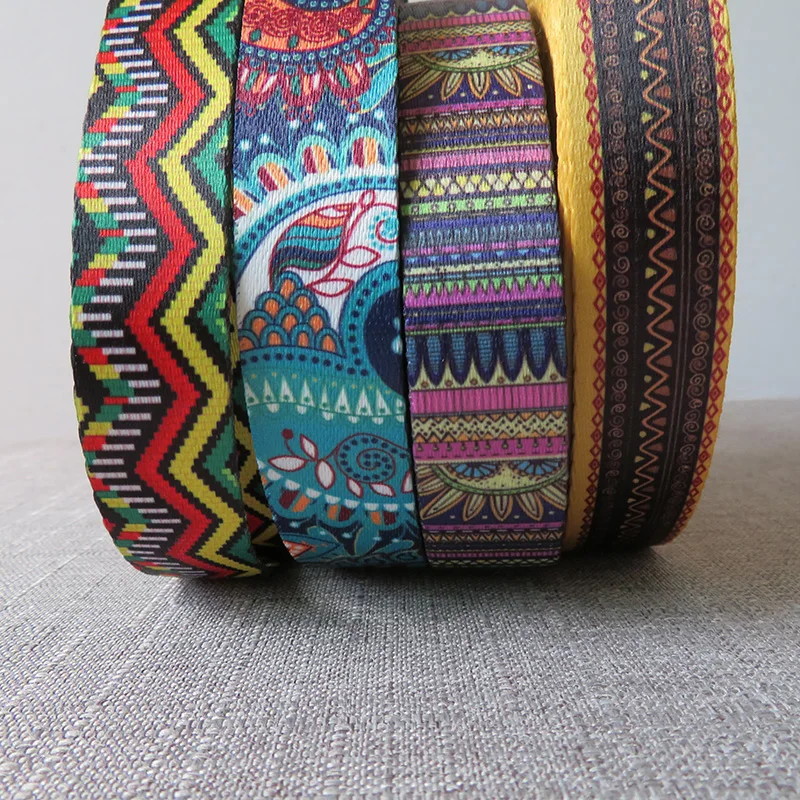 5Yards/Lot Width 1 Inch 25mm Printed Polyester Webbing Backpack Bag Belt Strap Dog Pet Collar Leash Harness Garment Accessory
