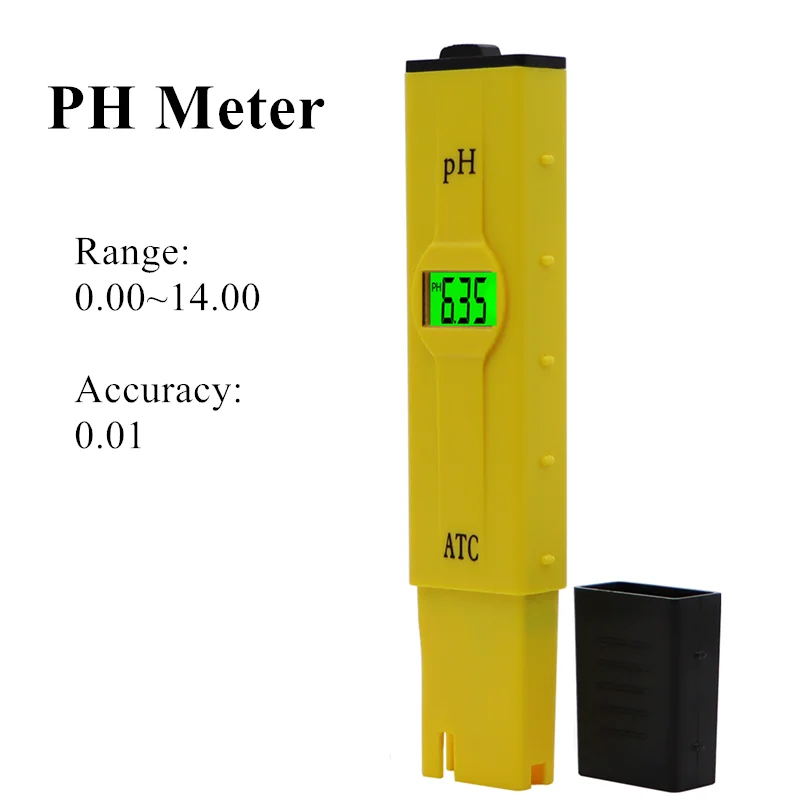 Portable PH Meter High Accuracy 0.01 Water Quality Tester ATC PH Tester Water Purity Monitor PH Test Pen for Pool Aquarium