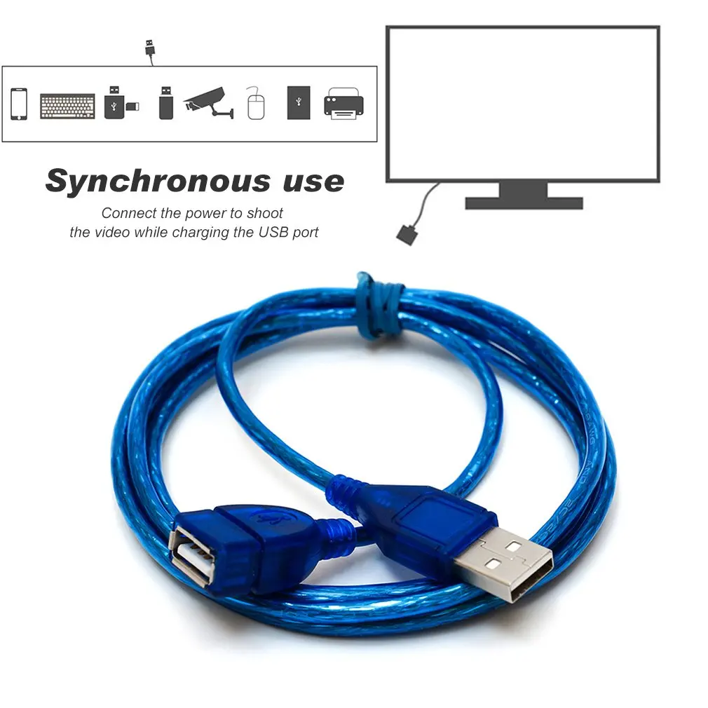 1M/1.5M/3M Super Long USB 2.0 Male To Female Extension Cable High Speed USB Extension Data Transfer Sync Cable