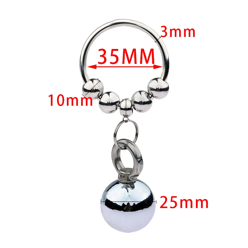 Sex Shop Metal  Penis Ring Hanging Ball Delay Ejaculation Cockring Erection Trainer Sex Toys Sex Products Erotic Accessories 18