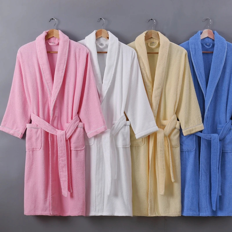 

Monochrome Robe for Men, Terry Bathrobe for Lovers, Sleepwear, Long Bath Robe, Dressing Gown, Bridesmaid Robes, 100% Cotton