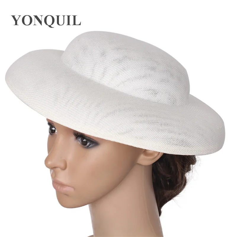 Ivory And Black 30 CM Big Hat Women Wedding Bride Chapeau Party Fascinator Hat Handmade For Elegant Bride Wedding Headpiece Base