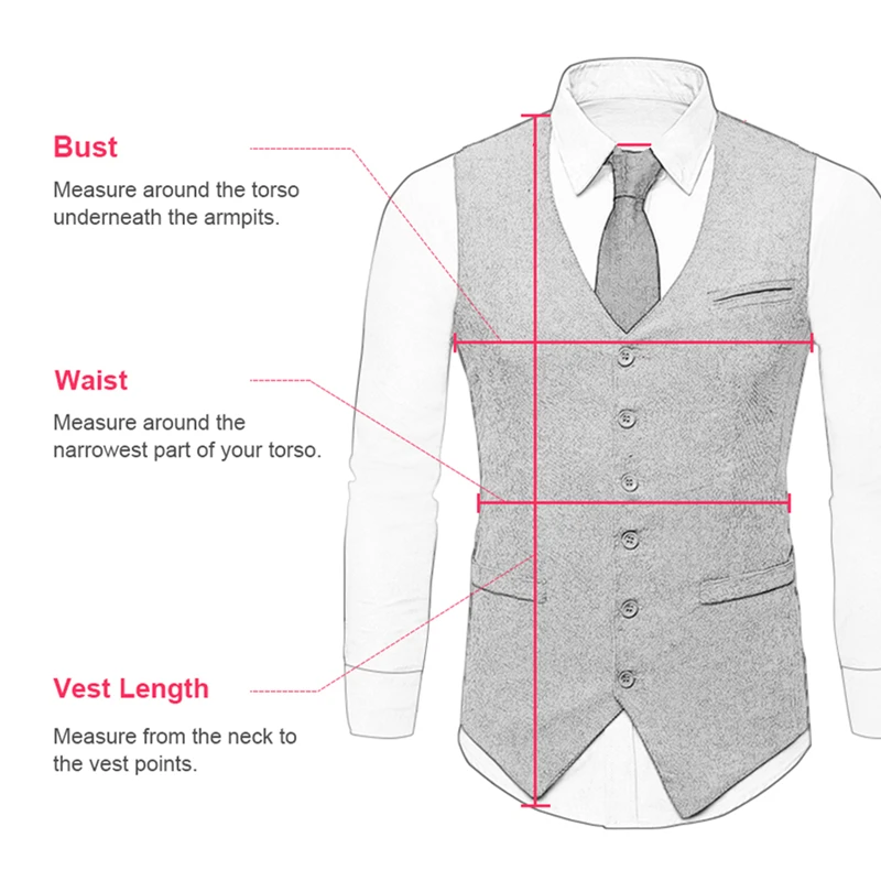 Notch Lapel Khaki Mens Suit Vest Tailor-made Double Breasted U-Neck Business Waistcoat Wedding Groom Best Man Sleeveless Jackets