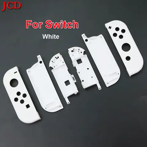 JCD White Case For Switch NS NX Joy Con Controller Replacement Housing Shell Cover Case w/Right Left Middle Frame Button