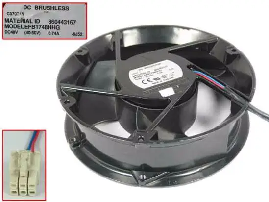 

Delta Electronics EFB1748HHG BJ52 DC 48V 0.74A 172x172x51mm 3-wire Server Cooling Fan