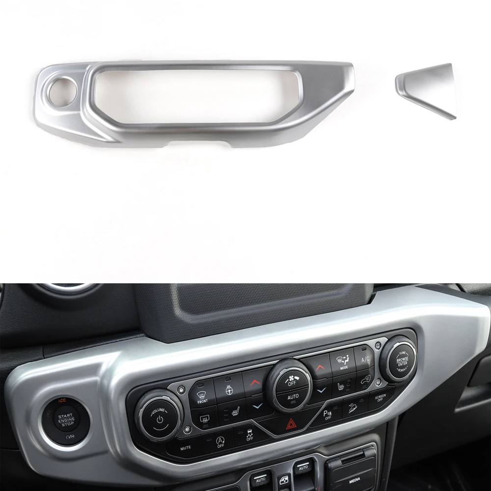 

For Jeep JT Gladiator 2018 Up Car Air Conditioner Adjust Switch Button Panel Cover Frame Trim Interior Auto Styling Moldings