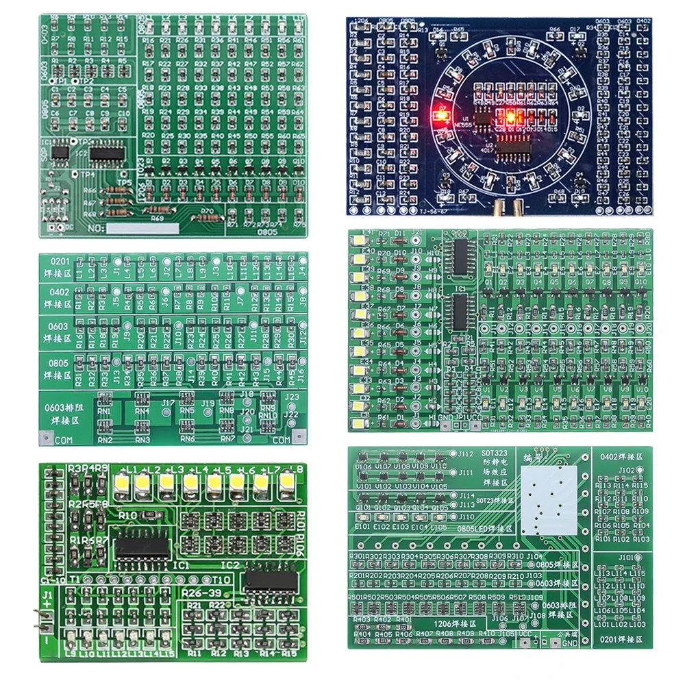 DIY Kit SMT SMD Component Welding Practice Board RGB LED Flashing Controller Resitor Diode Transistor Electronics Learning