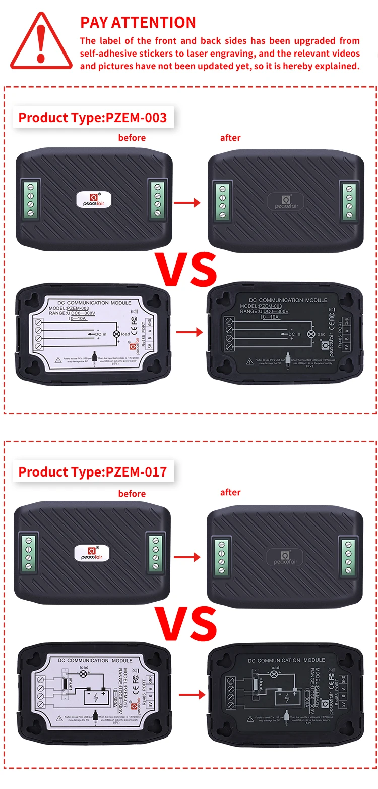 PZEM-017 Kommunikationsmodul DC 0-300 V Volt Amperemeter Modbus Tester Spannung Strom Leistung Energie Digitales Wattmeter mit 50 A Shunt – Detail 5