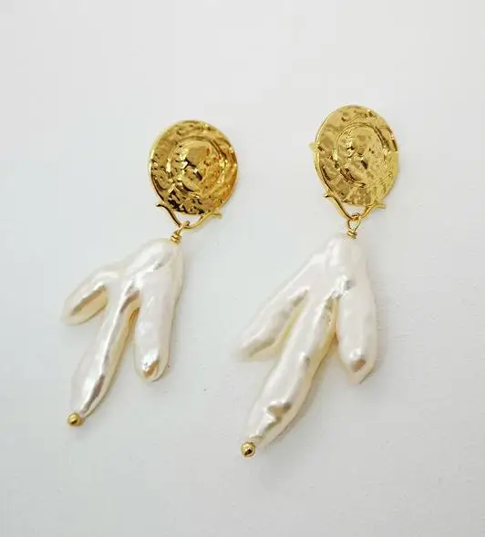 Favorite Pearl Unique Chicken Feet Baroque Pearl Earring 925 Sterling Silver Gold Color Handmade Delicate Jewelry For Women Gift