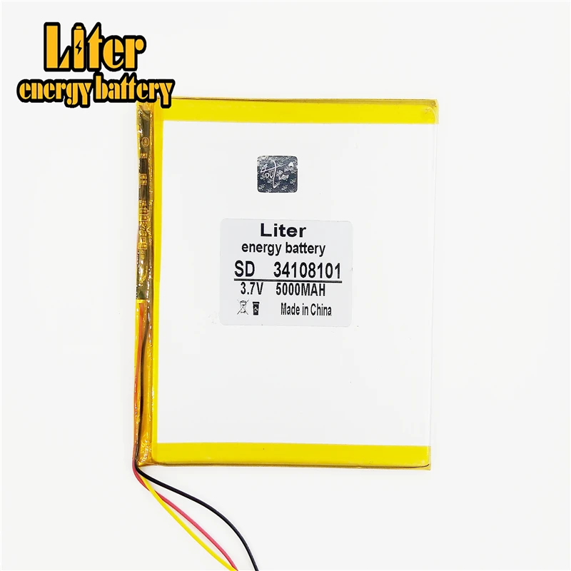 3.7 V 5000 mah tablet battery brand tablet gm lithium polymer battery 34108101 3 line